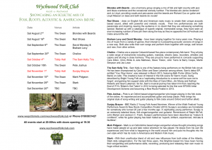 Wychwood Folk Club Programme Summer & Autumn 2014